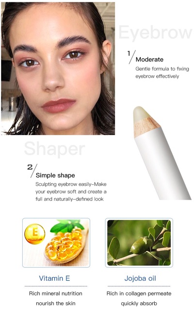 Bút sáp không màu pudaier giữ dáng lông mày+ chống lem trôi kèm đầu gọt bút | BigBuy360 - bigbuy360.vn