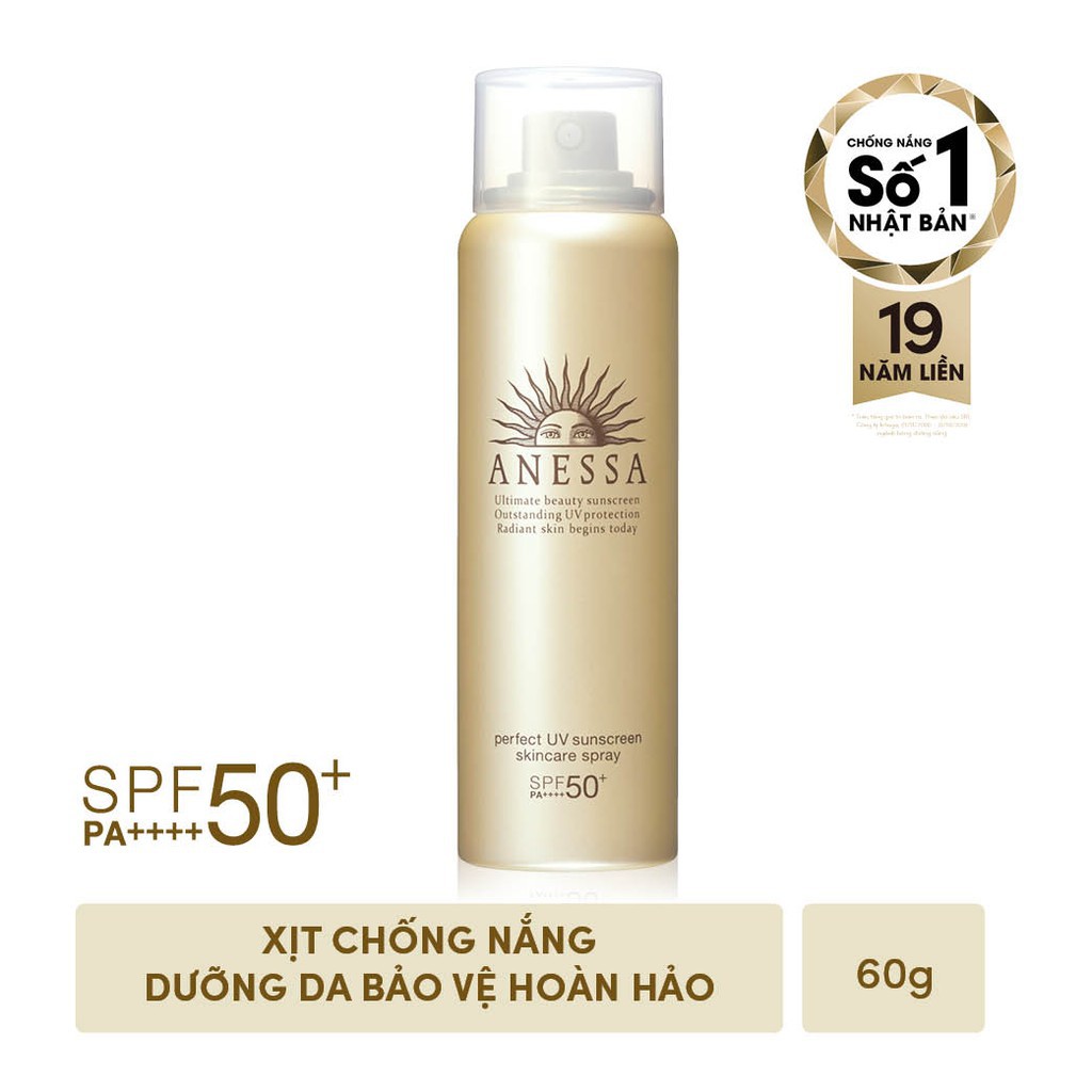 Bộ đôi xịt và sữa chống nắng Anessa(Perfect UV SunscreenSkincare Spray 60g+Perfect UV SunscreenSkincare Milk 60ml) | WebRaoVat - webraovat.net.vn