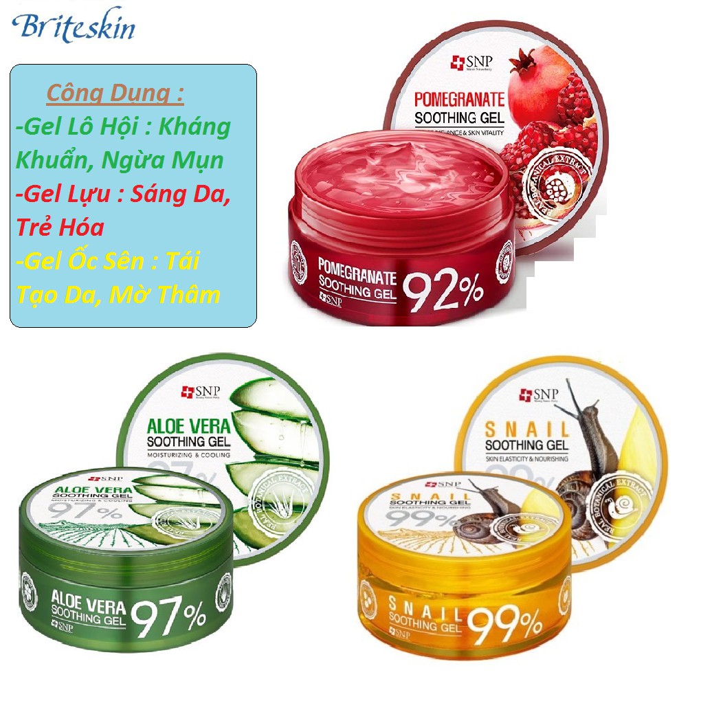 Dòng Sản Phẩm Gel Dưỡng Ẩm Mát Da SNP (Lọ 300Gr)