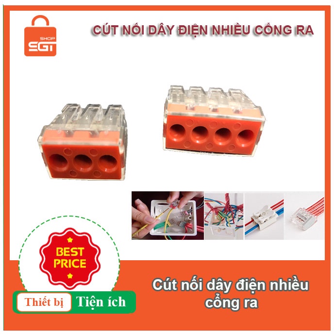 Set 5 cút nối dây điện nhanh 3 dây, 4 dây 0.75-4mm2