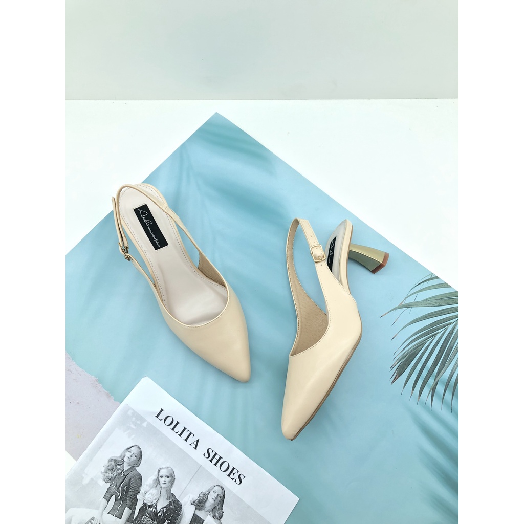Giày Cao Gót Công Sở Slingback Gót Nhọn 7 Phân Da Mờ Cao Cấp Hàng Việt Nam