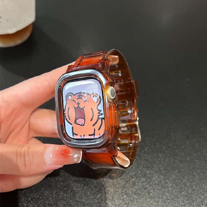 Ốp Silicone Trong Suốt Kiểu Dáng Thể Thao Mới Cho Apple Watch 7 6 SE 5 4 3 2 iwatch 45mm 41mm 40mm 44mm 42mm 38mm