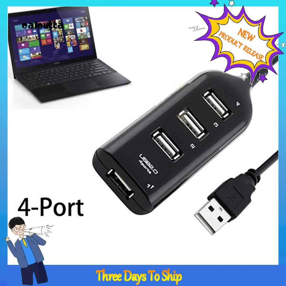 ✡DP✡Black USB 2.0 Hi-Speed 4-Port Splitter Hub Adapter for PC Computer Multi-purpose