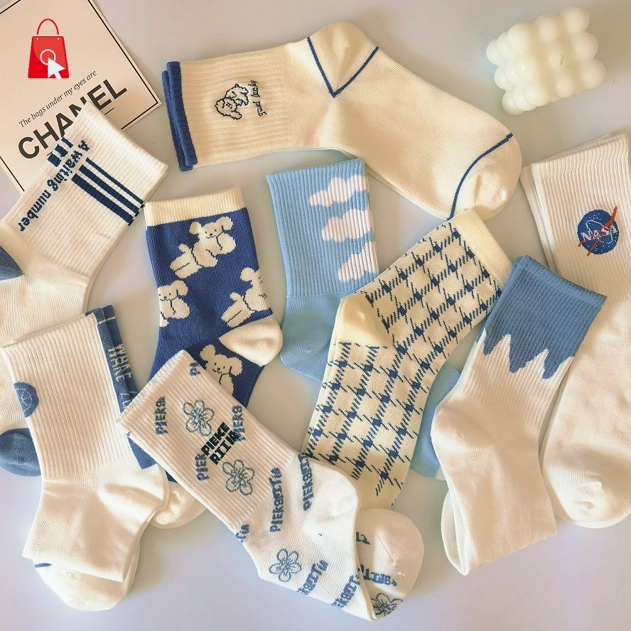 Đôi vớ thể thao in chữ Nasa thời trang YKD JP1