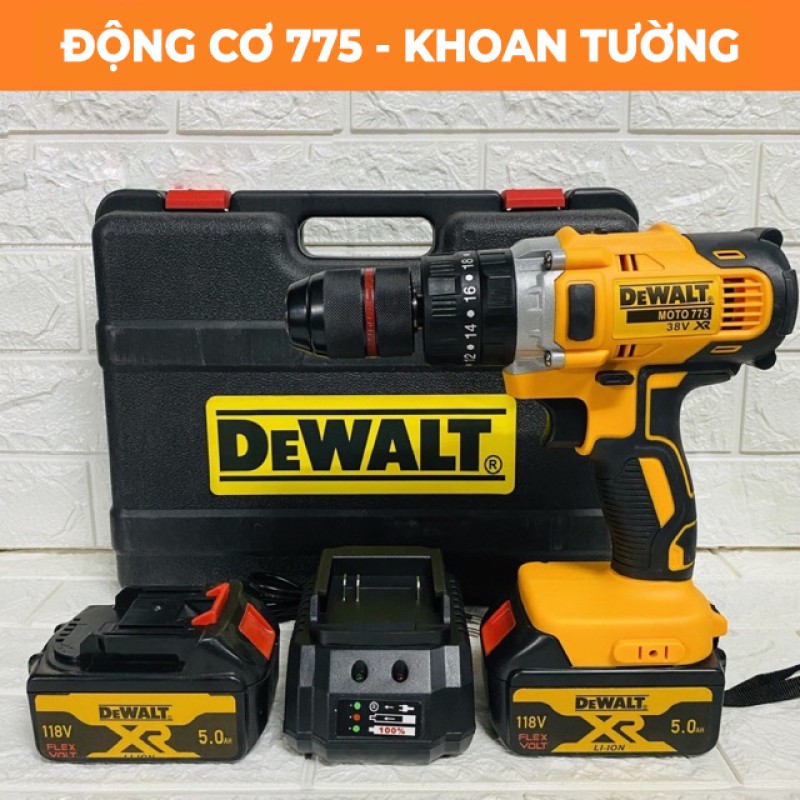 Máy Khoan Pin Dewalt đầu 13ly,máy khoan pin không chổi than 3 chức năng khoan tường bắn vít tôn, Giá Rẻ - Chất Lượng (bả