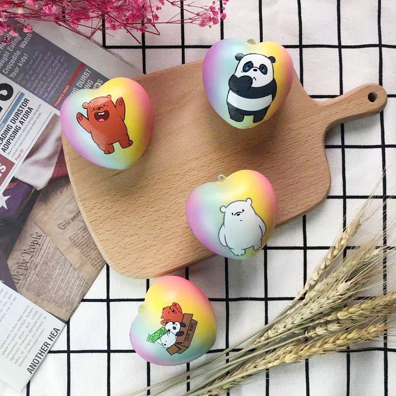 Đồ chơi bóp phục hồi chậm in hình We Bare Bears nhiều màu dễ thương