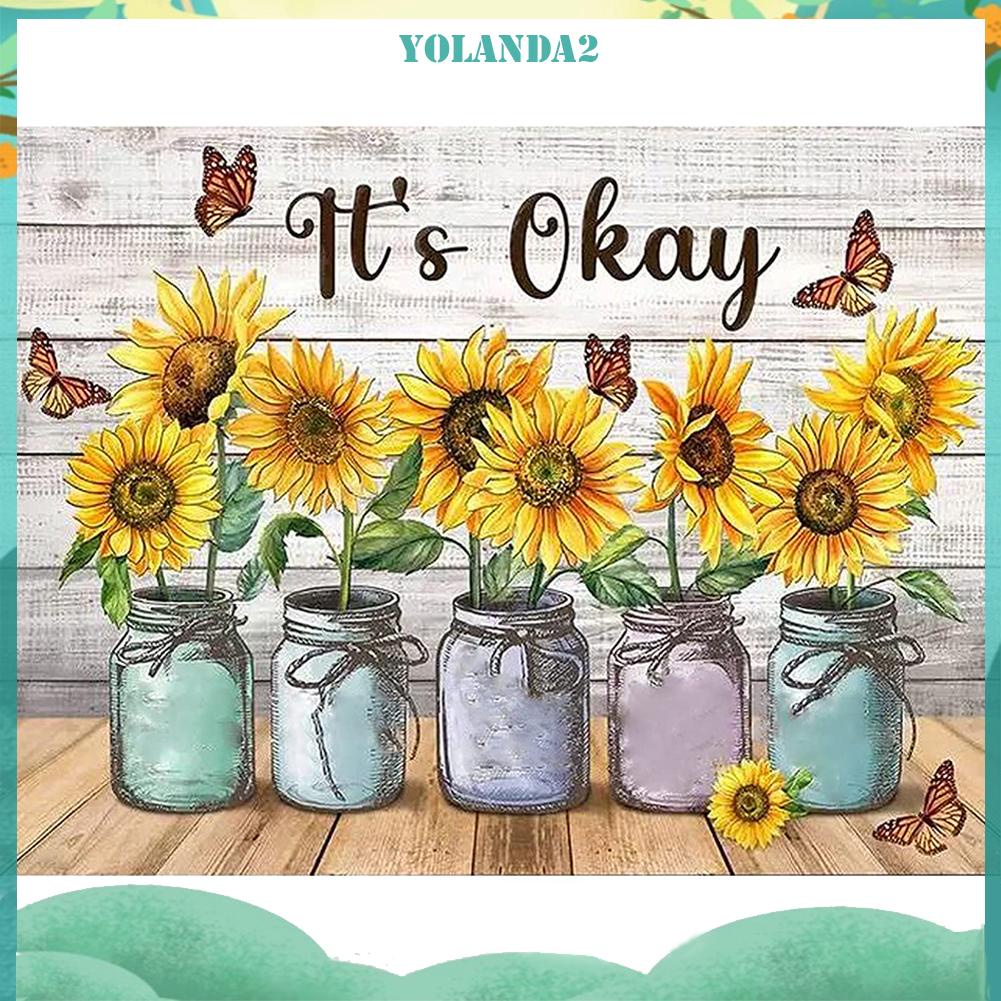 Toàn Bộ Tranh Thêu Chữ Thập 3 Sợi Cotton Hình Hoa Hướng Dương 11ct