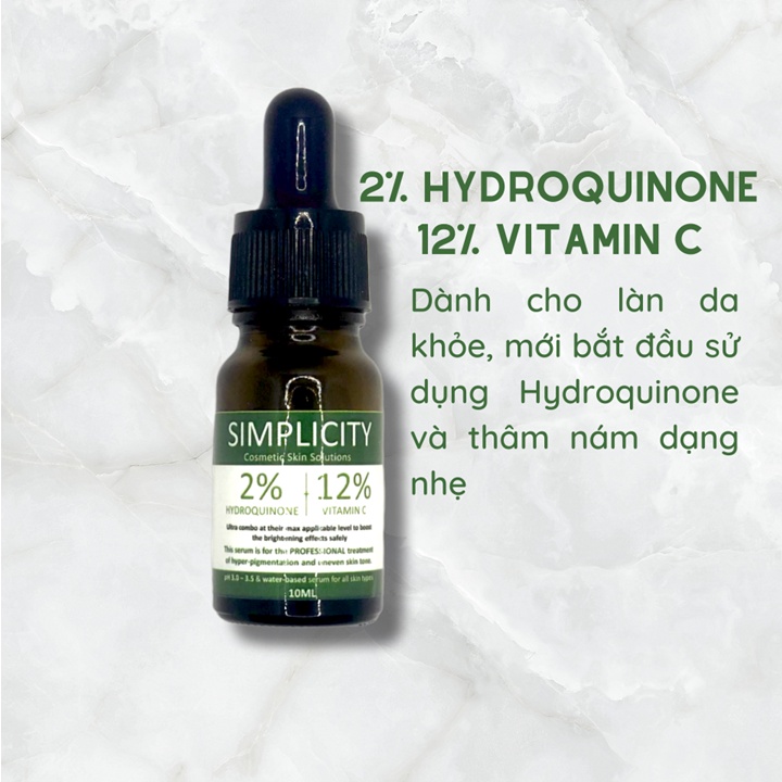 Serum Hydroquinone - Vitamin C giảm nám, thâm sạm và tàn nhang cho da trắng sáng đều màu
