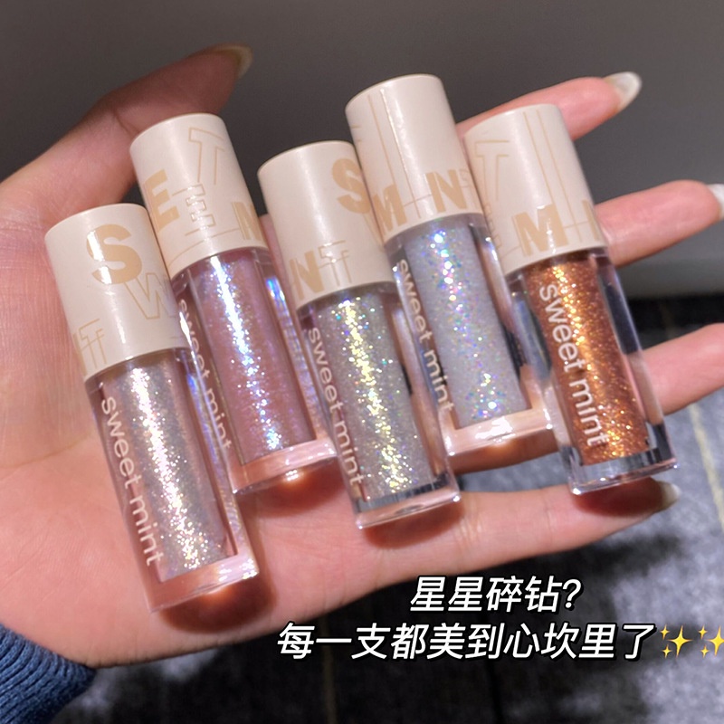 Thanh nhũ lấp lánh Sweet Mint Dreamy Land Sena Beauty Trai Lấp Lánh Không Thấm Nước Làm Sáng Da