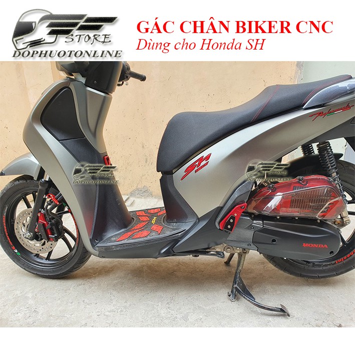 Gác Chân SH Biker Nhôm CNC Đỏ Đen Siêu Đẹp