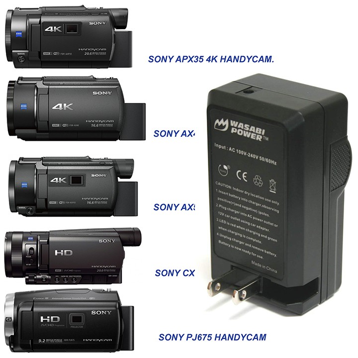 Combo 2 Viên Pin Và Sạc Đôi WASABI FV100 FP100 FV50 Cho Sony Camera