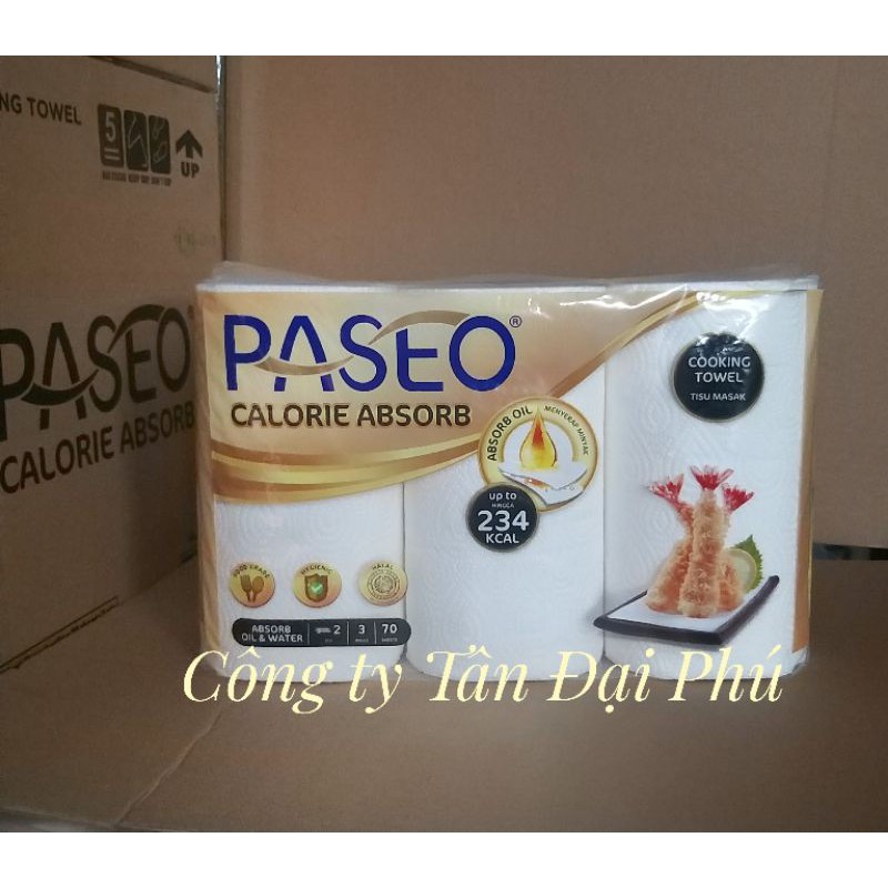 Giấy bếp thấm dầu Paseo Calorie Absorb (gói 3 cuộn)