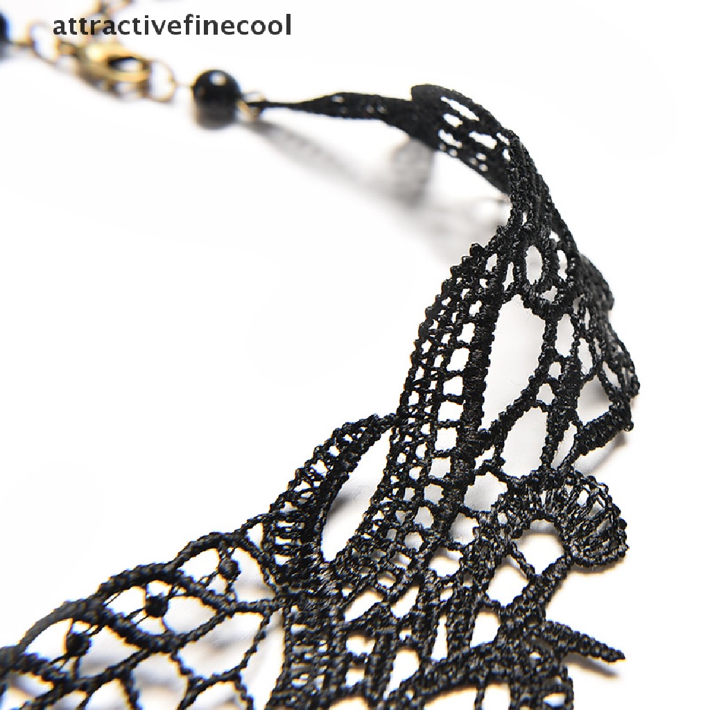 Vòng Cổ Choker Ren Đen Đính Hạt Phong Cách Victoria Thời Trang