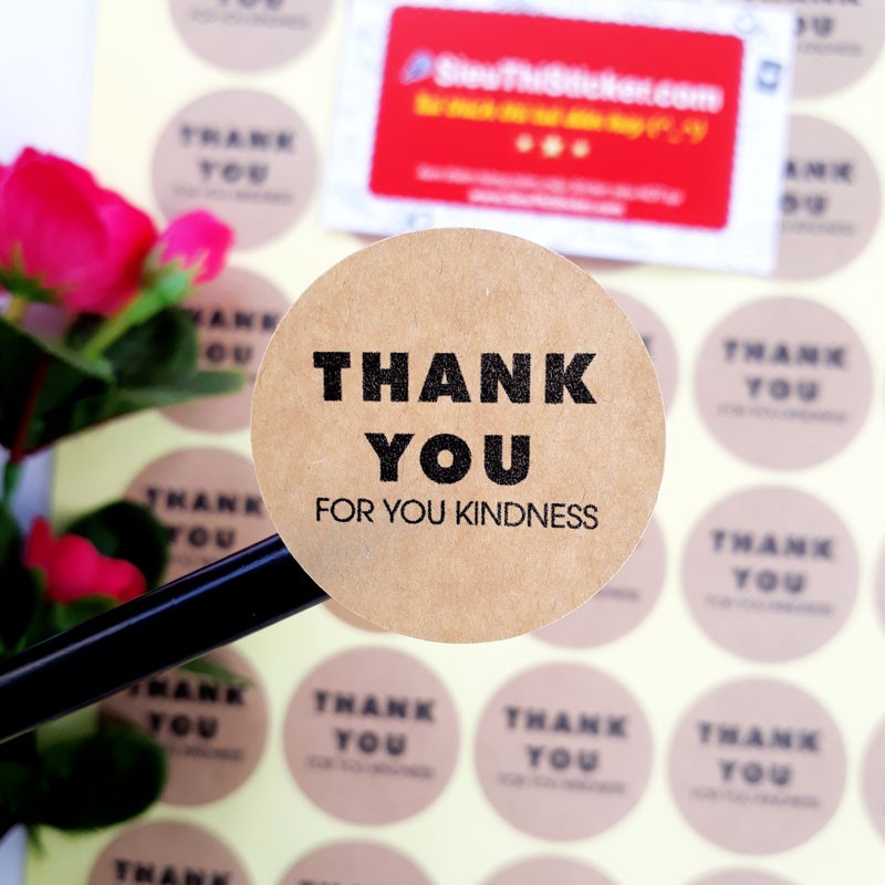 Tem dán Thank You For Your Kindness TYFYK02 dán sản phẩm handmade, túi giấy, hộp quà - Sieuthisticker