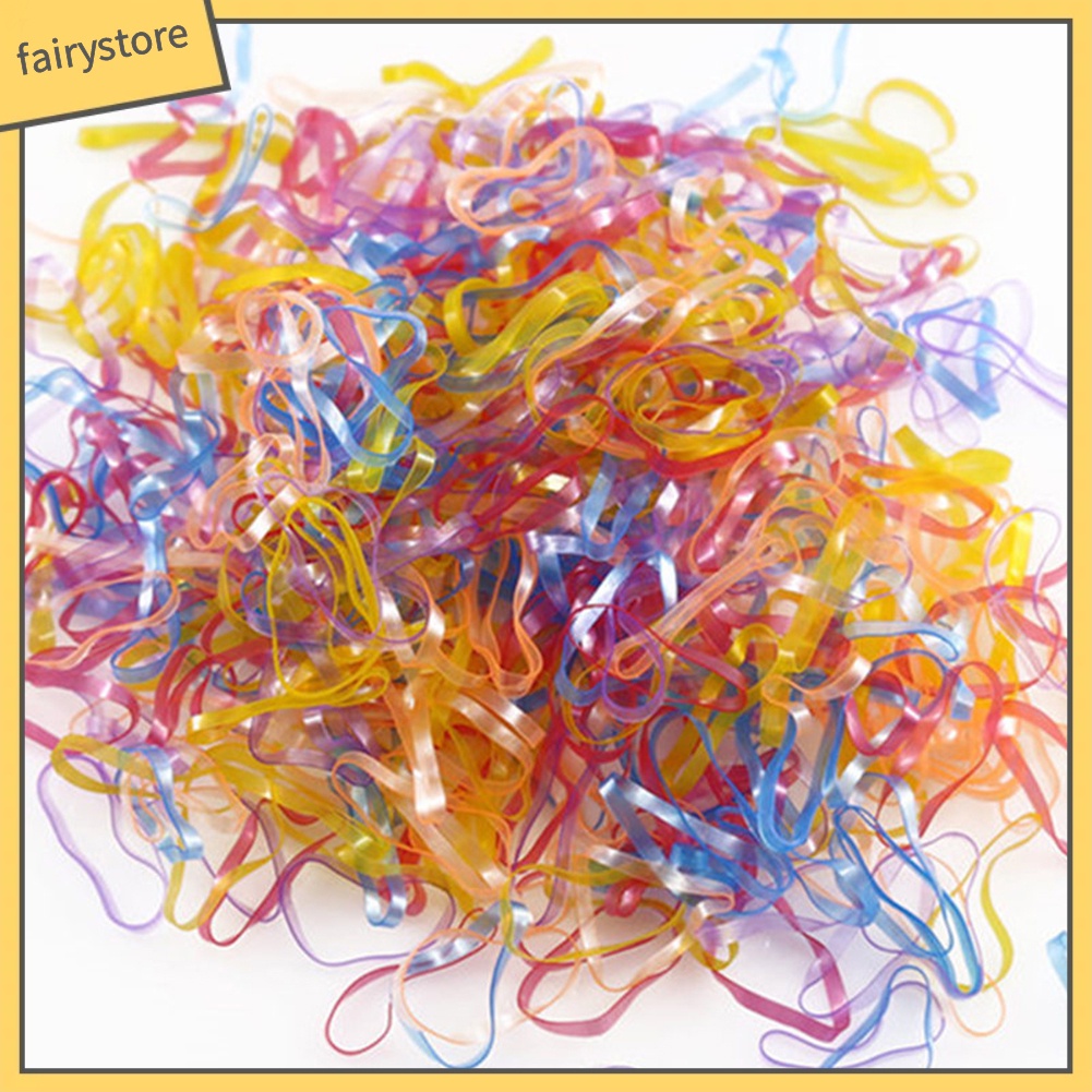Bộ 2000 thun nhựa tpu cột tóc co giãn nhiều màu dành cho bé gái