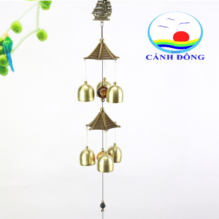Chuông gió phong thủy thuận buồm xuôi gió 6 chuông thịnh vượng sang trọng