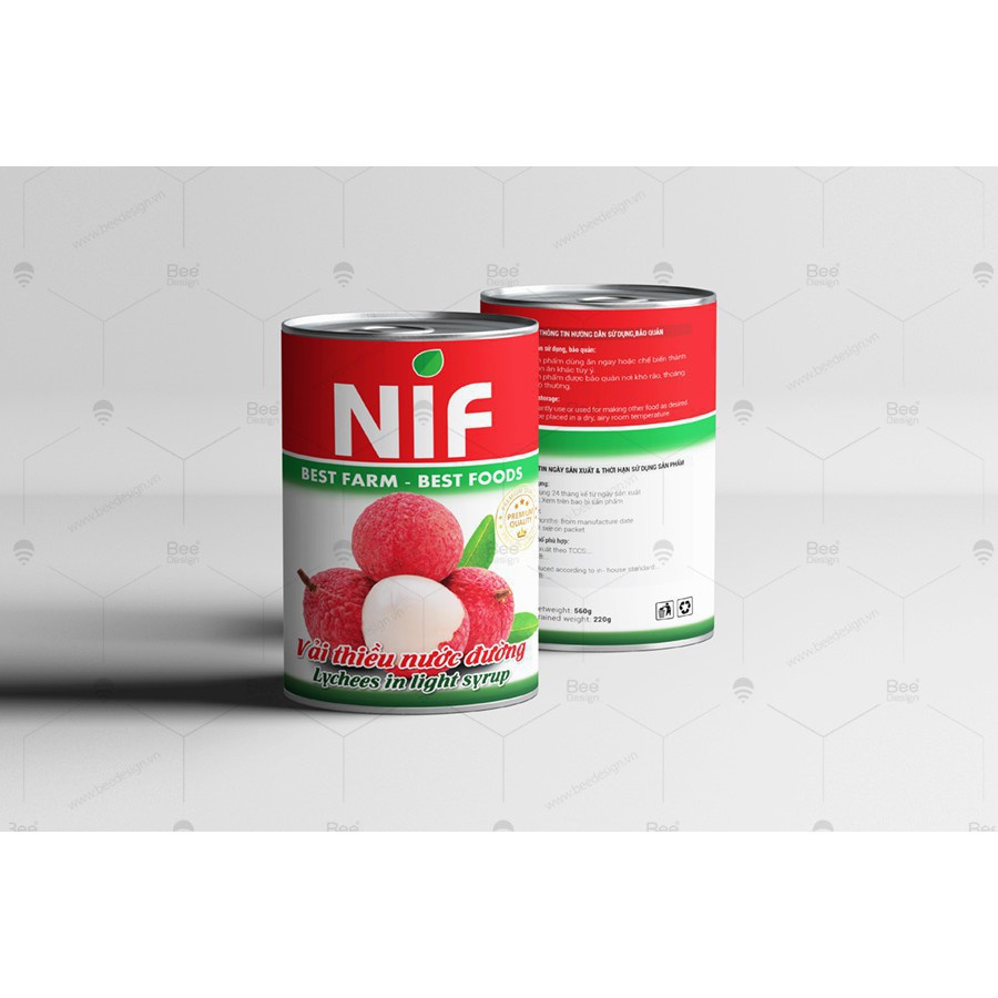 Vải hộp lon 565gam - Làm trà vải cực ngon