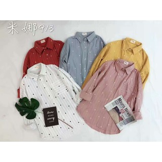 913. áo sơ mi kẻ chấm túi ngực