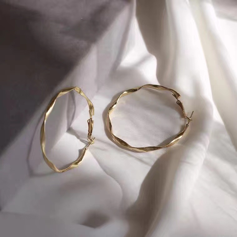 Khuyên Tai Dạng Vòng Xoắn Phong Cách Pháp Thời Trang Đơn Giản Chất Lượng Cao Cho Nữ