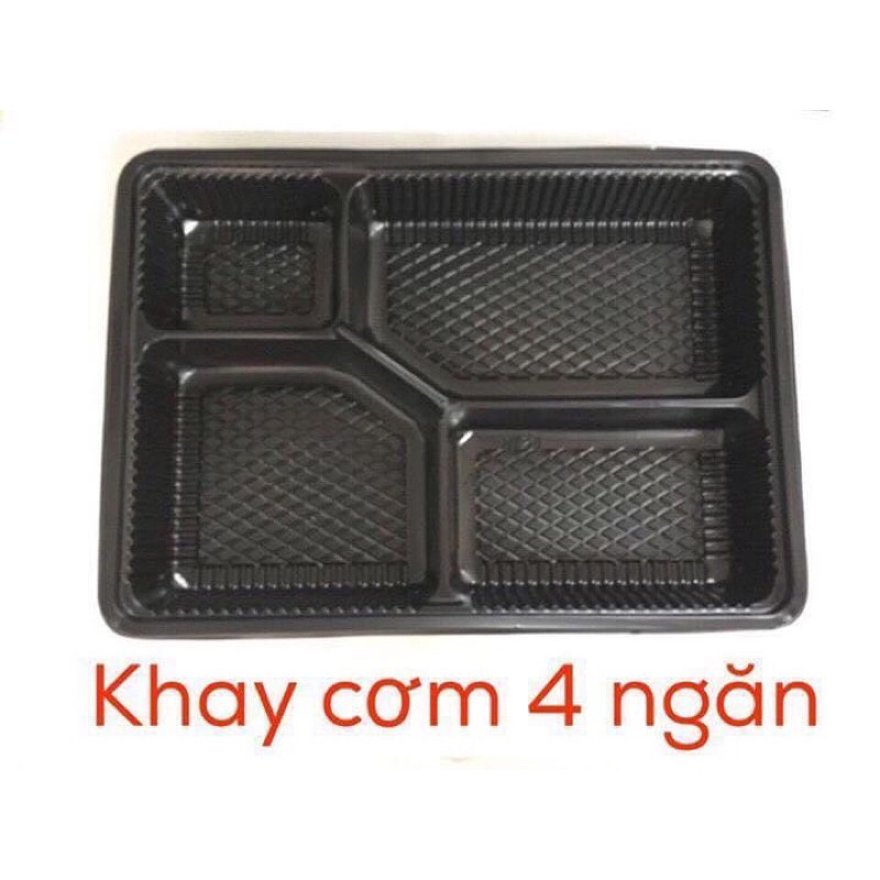 KHAY NHỰA ĐỰNG CƠM 4 NGĂN CÓ NẮP