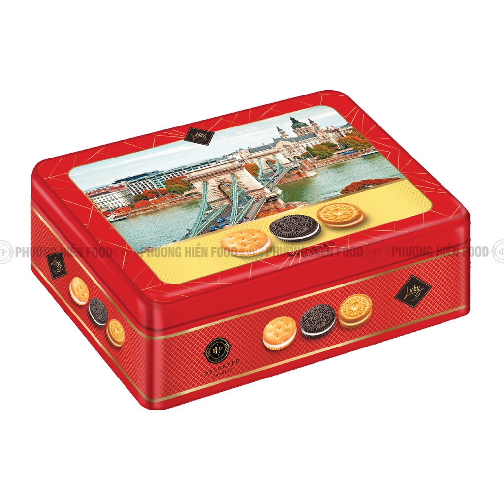 Bánh quy Luckysun 220G hộp thiếc