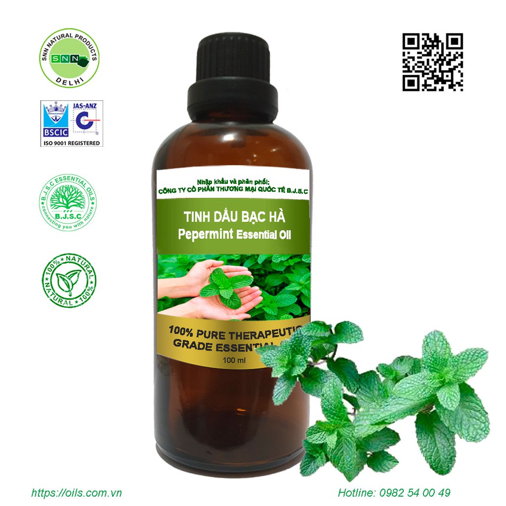 Tinh dầu Bạc Hà 100ml nguyên chất nhập khẩu Ấn Độ 100%