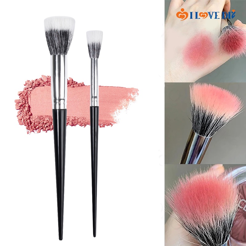 1 Cọ Trang Điểm Đầu Dẹt Sợi Tổng Hợp Tay Cầm Nhựa Tự Nhiên Đa Năng