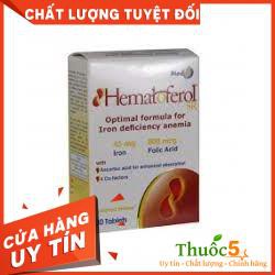 [GIÁ GỐC] Hematoferol – sắt, acid folic cho mẹ và bé, hộp 30 viên