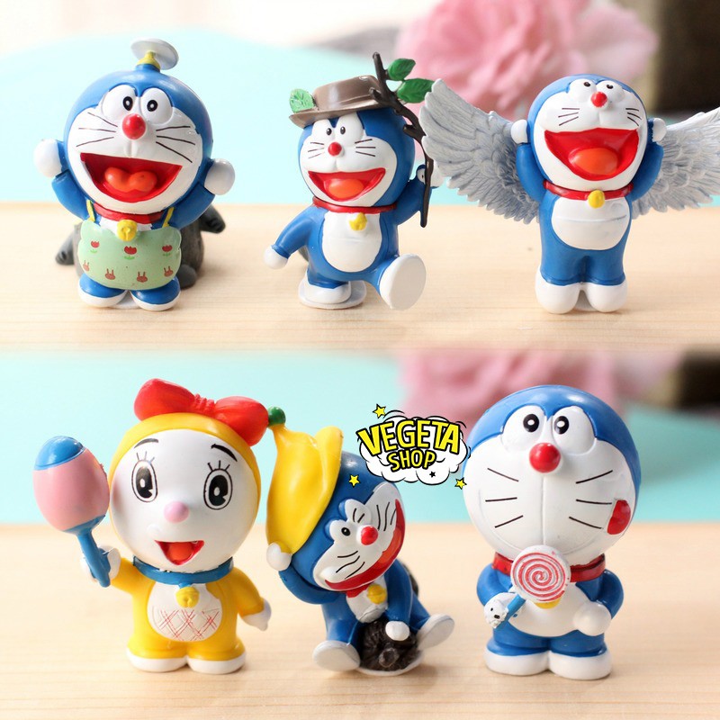 Mô hình Doraemon Doremon - Set 6 nhân vật Doraemon Doremon Dorami Doremi - 6cm