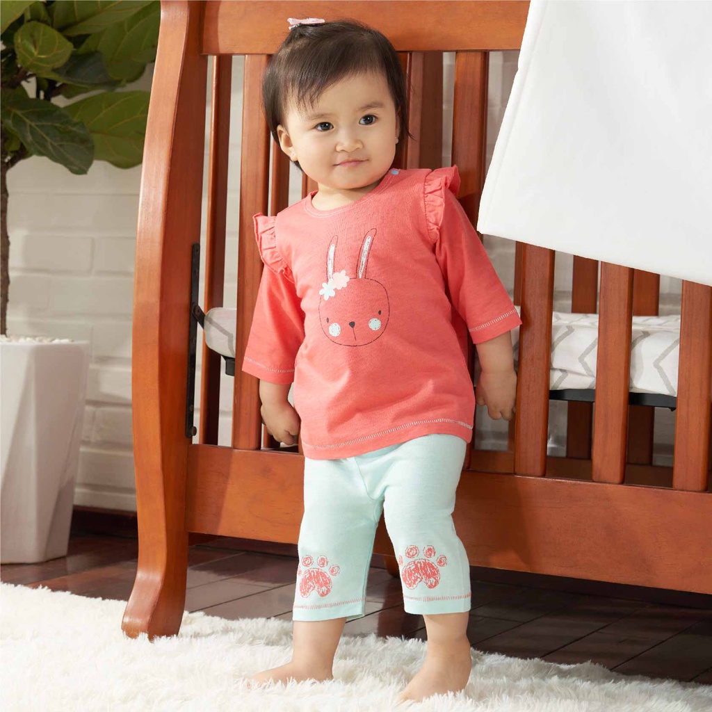 LULLABY Bộ quần áo tay lỡ bé trai/bé gái NH7778B