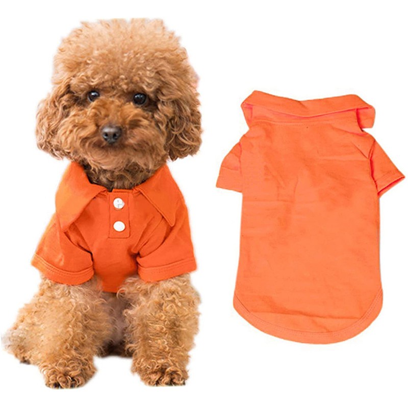 Pet Solid Color POLO Shirt cho chó T-shirt thoáng khí Quần áo cho thú cưng thoải mái