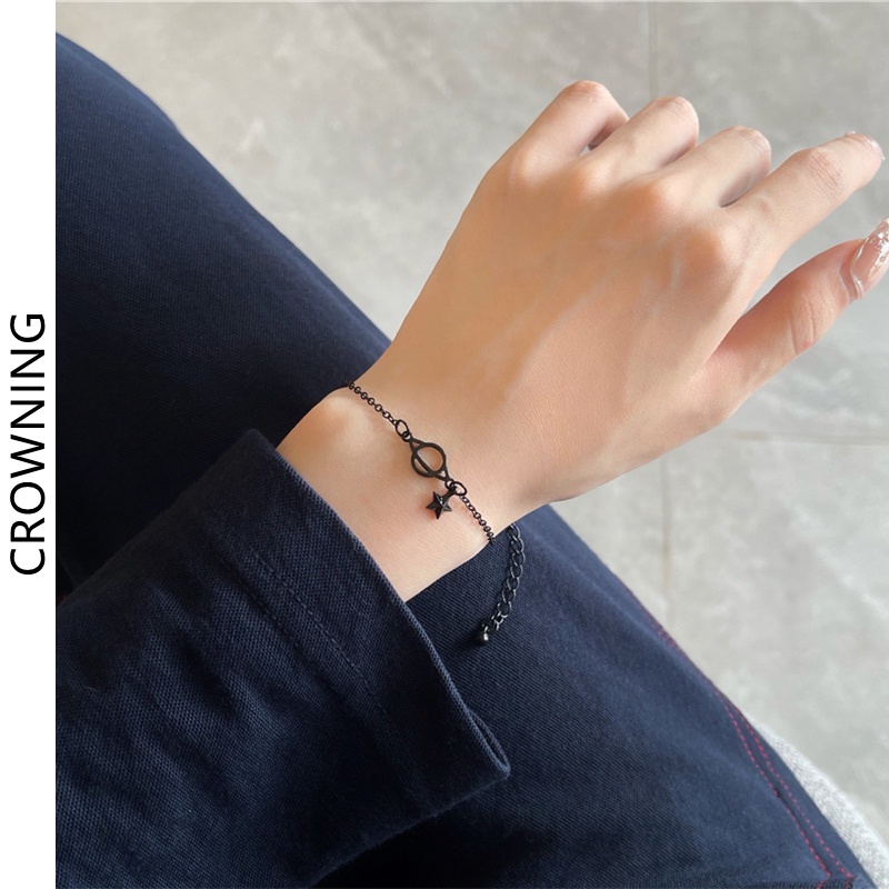 Vòng Đeo Tay Hình Ngôi Sao Đen Phong Cách ins Thời Trang Cao Cấp Dành Cho Nữ F708