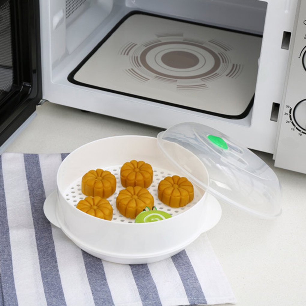 [CHOO] Steamer Plastic Microwave Oven Food Plate Cooking Storage Box Kitchen Food Container with Lid