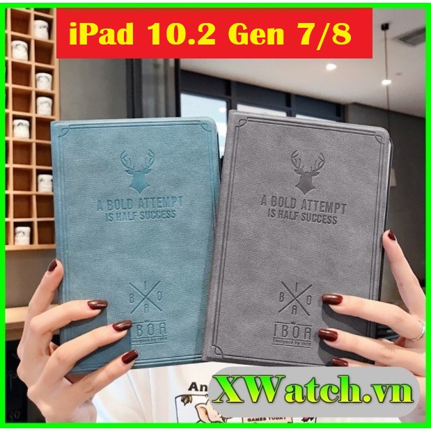 Bao da máy tính bảng iPad, Ốp iPad 10.2 Gen 7 Gen 8 2020 họa tiết hươu nai cao cấp
