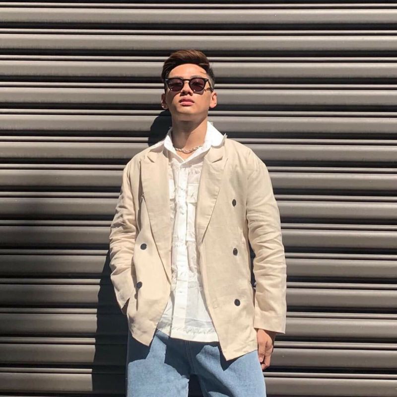 ÁO KHOÁC BLAZER LINEN BEIGE KEM