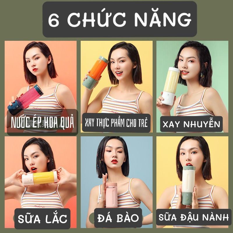 (HÀNG K CÓ SẴN) bình xay cầm tay nội địa trung hãng bugu - công ty con của midea