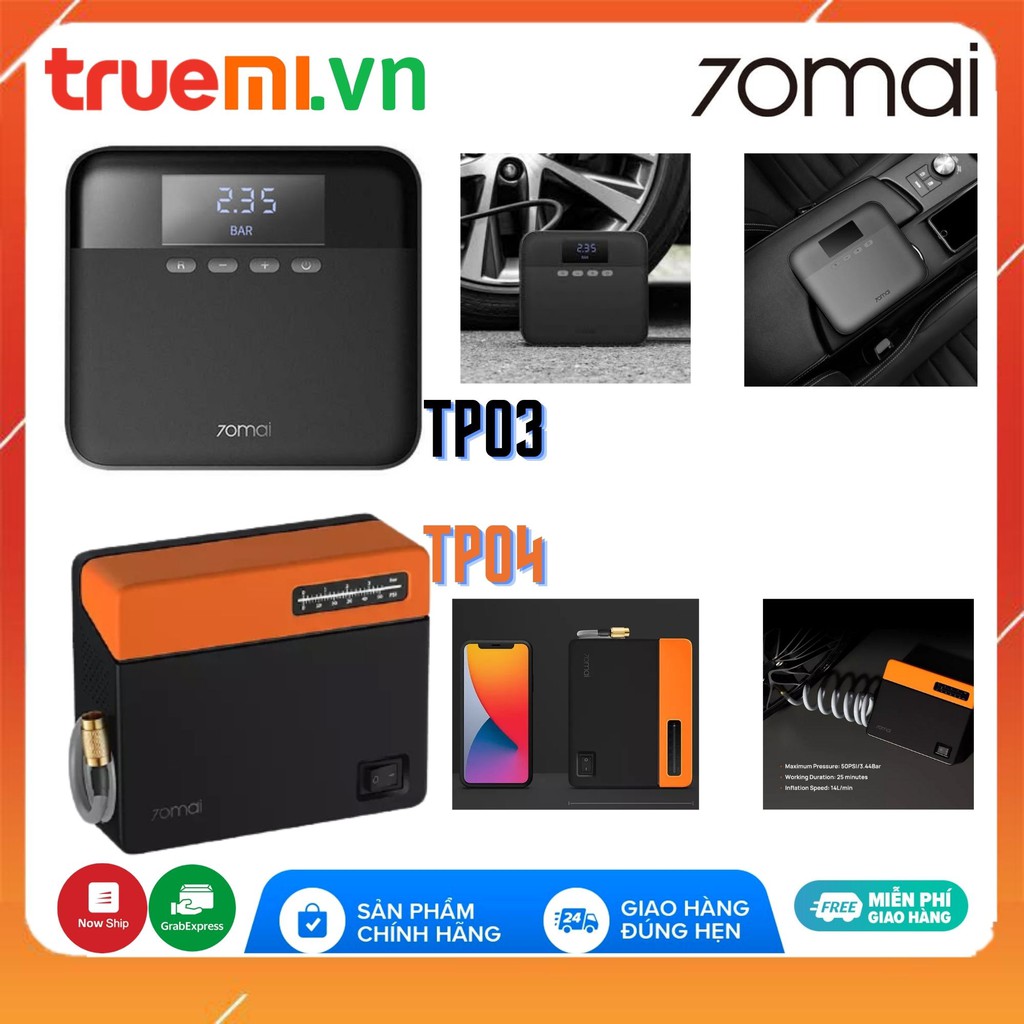 Máy bơm lốp xe ô tô Xiaomi 70MAI Midrive TP03/TP04- Máy bơm lốp xe hơi Xiaomi Lydsto YM-CQB01