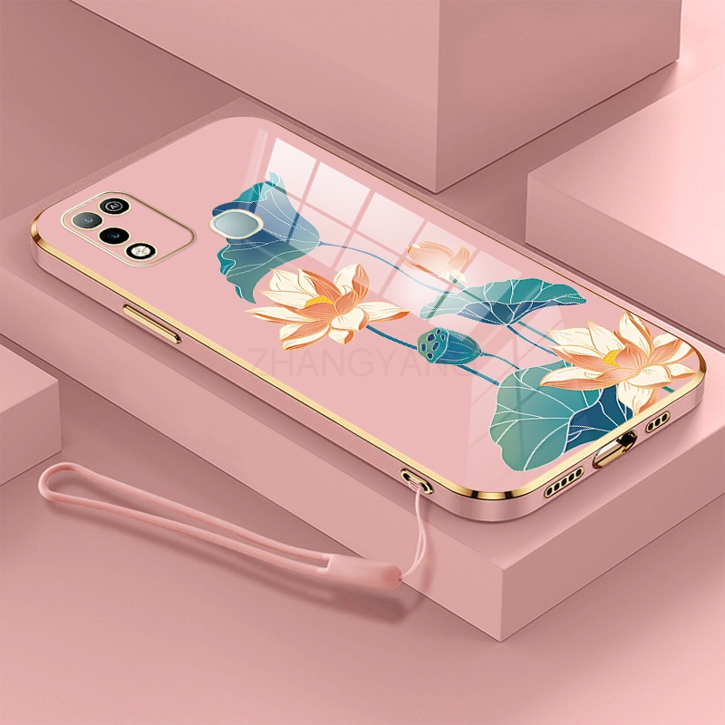 ốp lưng infinix hot 10 play hot 11 play ốp điện thoại infinix hot 10 play hot 11 play Ốp Điện Thoại TPU Dẻo Mạ Màu Họa Tiết Hoa Sen Sang Trọng