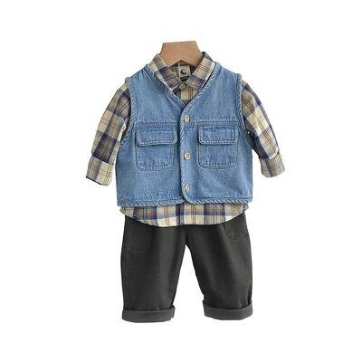 BÁN SỈ - COMBO 2 ÁO BÒ GILE XANH BE CHO BÉ TRAI BT163