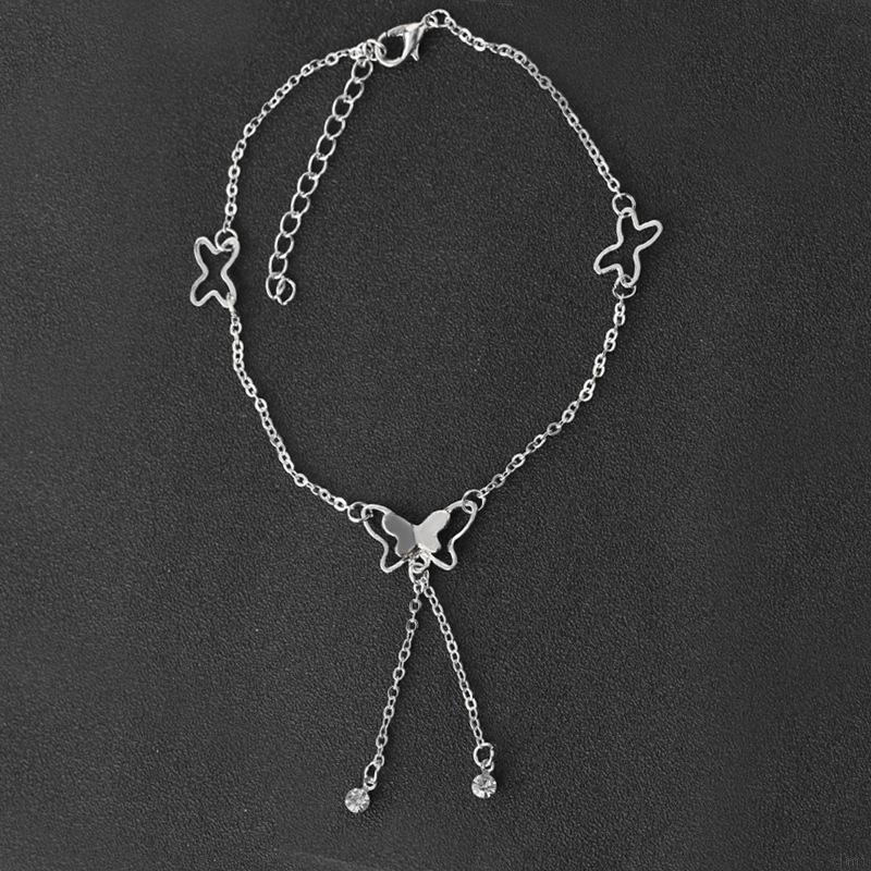Korean Fashion Temperament Butterfly Single Diamond Tassel Foot Chain Summer Yoga Beach Leg Bracelet Handmade Anklet | BigBuy360 - bigbuy360.vn