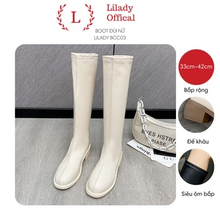 Boot đùi nữ cao cổ đế bệt 3-4 phân
