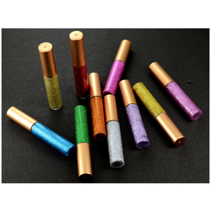 [Hàng mới về] bút kẻ mắt dạng nước có 7 màu vàng/bạc lấp lánh trang điểm chuyên nghiệp kháng nước