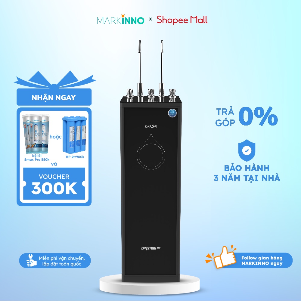 Máy lọc nước nóng lạnh KAROFI Duo O-D138 bình 6L công nghệ 8 lõi smax hệ thống 3 chế độ nước tuỳ chỉnh