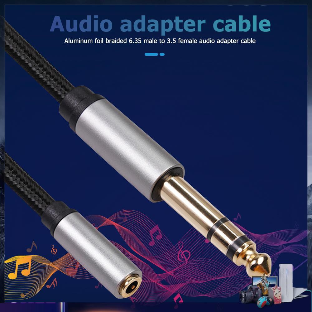 Dây Cáp Bện Chuyển Đổi Cổng 3.5mm Female Sang 6.35mm Trs 1 / 8 Jack Sang 1 / 4