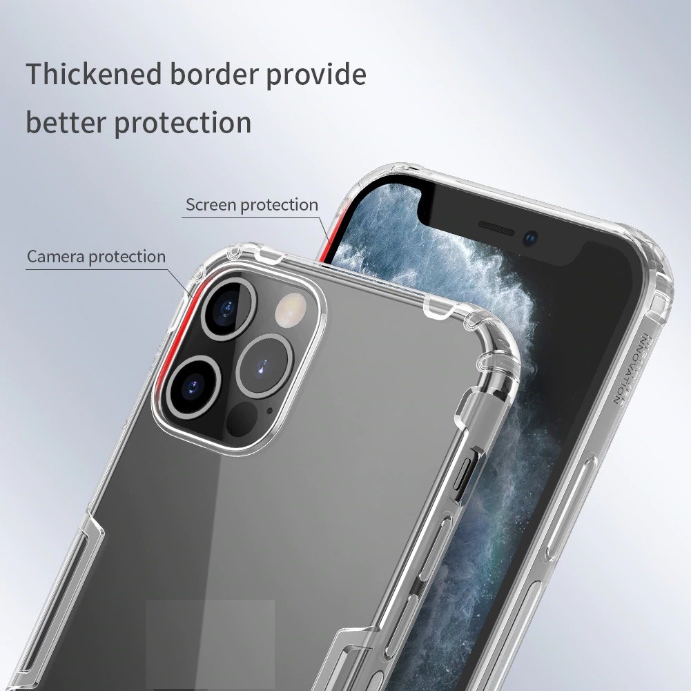 Ốp Lưng Silicon Trong Suốt Nillkin Cho iPhone 12 Pro Max, 12 Pro, iPhone 12, 12 Mini Ốp Lưng Chính Hãng Nillkin Chống Số
