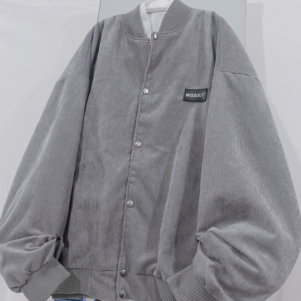 Áo khoác nam nữ - Bomber jacket YAYSHOP chất liệu nhung gân dày dặn form rộng rãi  MISSOUT