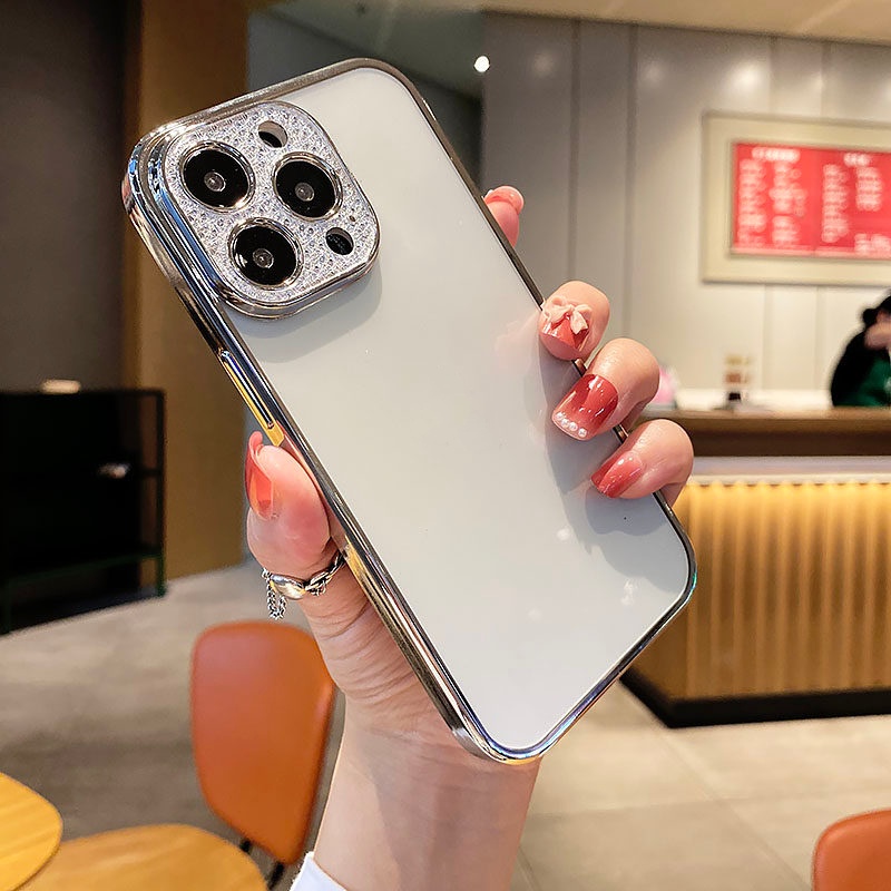 Vỏ bảo vệ ống kính mạ điện Vỏ điện thoại Máy khoan flash Chống rơi Vỏ bảo vệ vỏ cứng iPhone 11 11ProMax 12 12Pro 12ProMax 13 13Pro 13ProMax