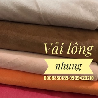 Vải lông nhung kích thước 20cm x 20cm may doll gấu bông xinh xắn