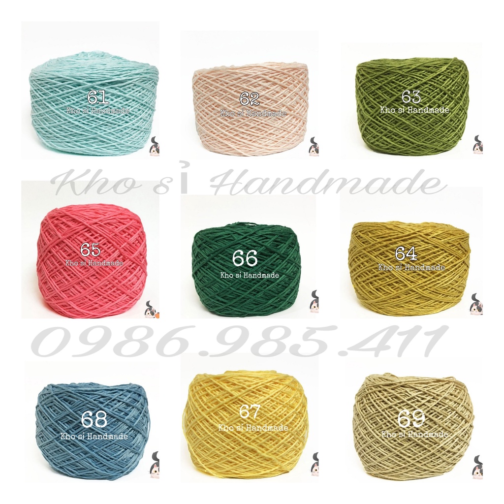 Sợi Cotton Việt Nam 1mm (Mã 51 đến 96) (Cuộn 100gram)