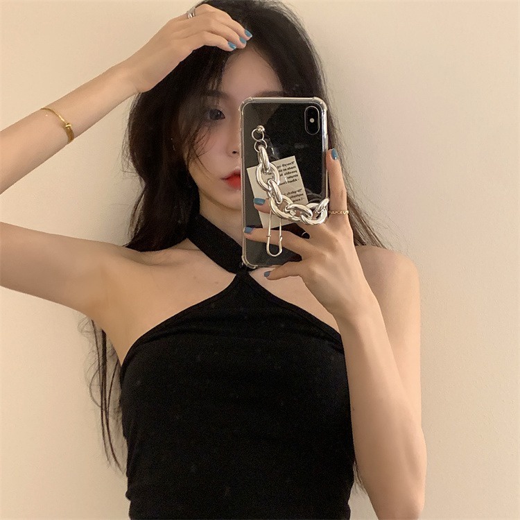 Áo 2 Dây buộc cổ đi biển croptop dệt kim nữ sexy ôm body du lịch K5T1-1